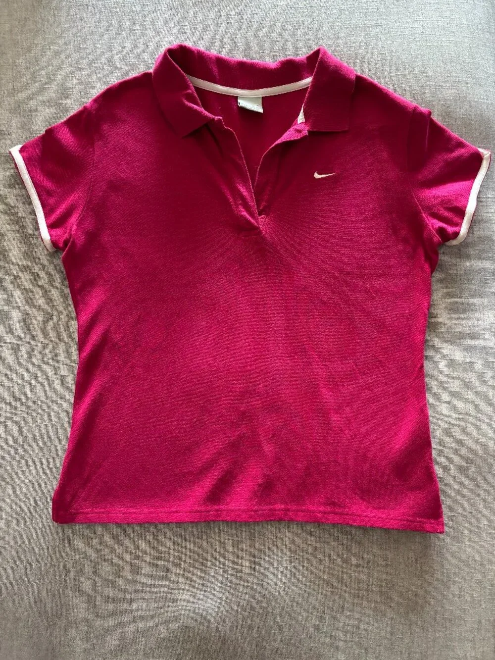 Vintage Nike Athletic Club Sportswear Collection Fuchsia Mesh White Piping Sz XL